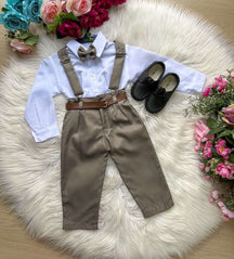 Conjunto Meninos Miss Cherry Leo Suspensorio Verde Militar - Estilo Delicado para o Dia a Dia | Bebeloo Kids
