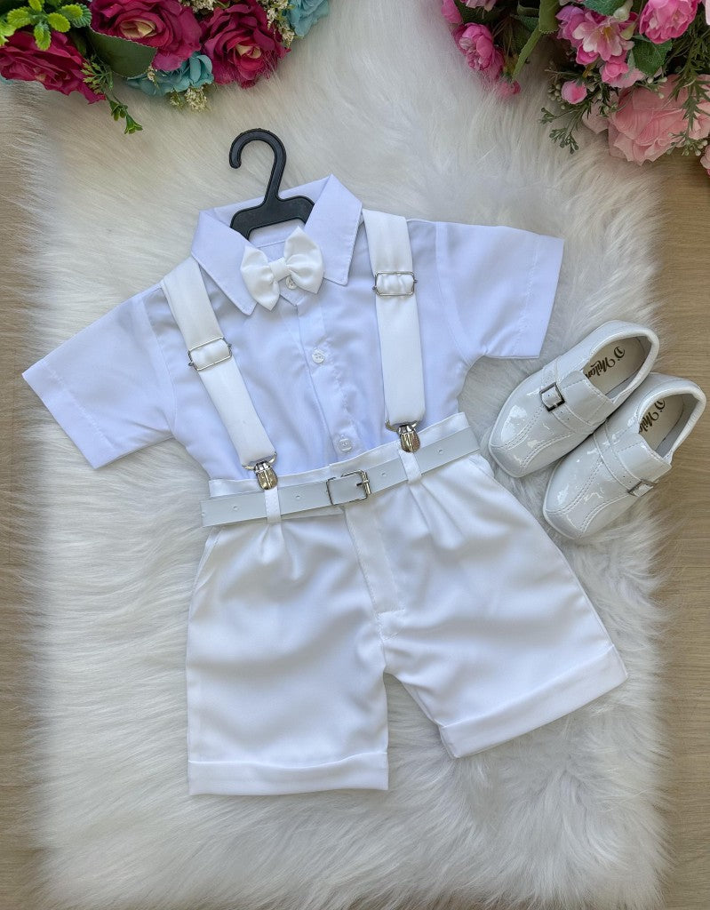 Conjunto Miss Cherry Meninos Social Shorts Ravi Branco - Estilo Delicado para o Dia a Dia | Bebeloo Kids