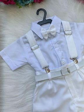 Conjunto Miss Cherry Meninos Social Shorts Ravi Branco - Estilo Delicado para o Dia a Dia | Bebeloo Kids