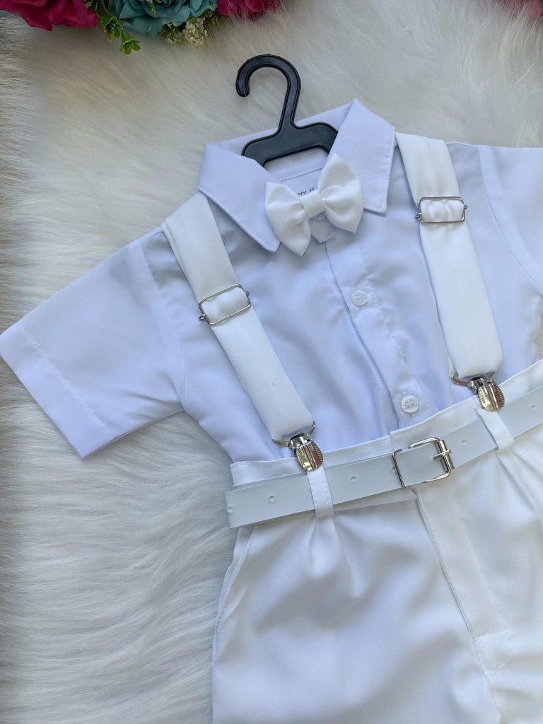 Conjunto Miss Cherry Meninos Social Shorts Ravi Branco - Estilo Delicado para o Dia a Dia | Bebeloo Kids