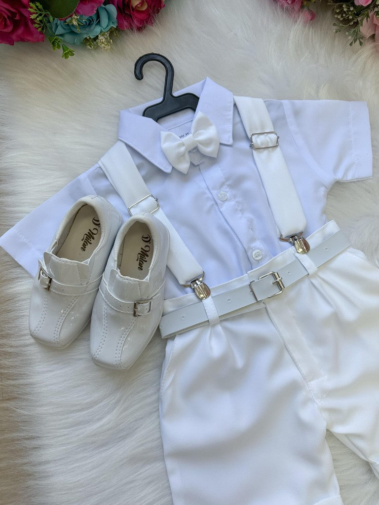 Conjunto Miss Cherry Meninos Social Shorts Ravi Branco - Estilo Delicado para o Dia a Dia | Bebeloo Kids