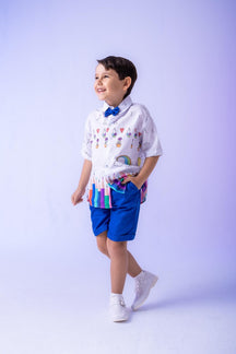 Conjunto Miss cherry Meninos - Lapis Aquarela Azul ABC - Estilo Delicado para o Dia a Dia | Bebeloo Kids