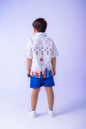 Conjunto Miss cherry Meninos - Lapis Aquarela Azul ABC - Estilo Delicado para o Dia a Dia | Bebeloo Kids