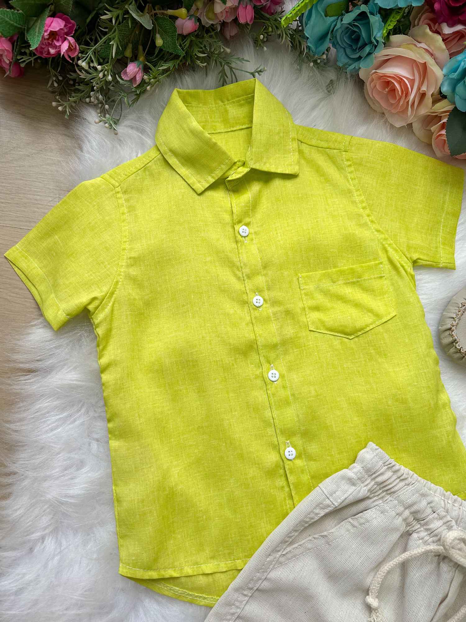 Conjunto Meninos Lucas Banana Club Shorts Camisa Verde Lima - Estilo Delicado para o Dia a Dia | Bebeloo Kids