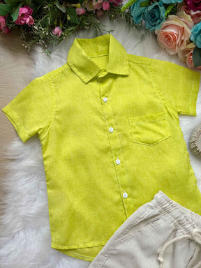 Conjunto Meninos Lucas Banana Club Shorts Camisa Verde Lima - Estilo Delicado para o Dia a Dia | Bebeloo Kids