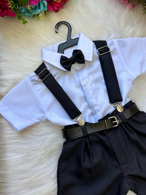 Conjunto Miss Cherry Meninos Social Shorts Ravi Preto - Estilo Delicado para o Dia a Dia | Bebeloo Kids