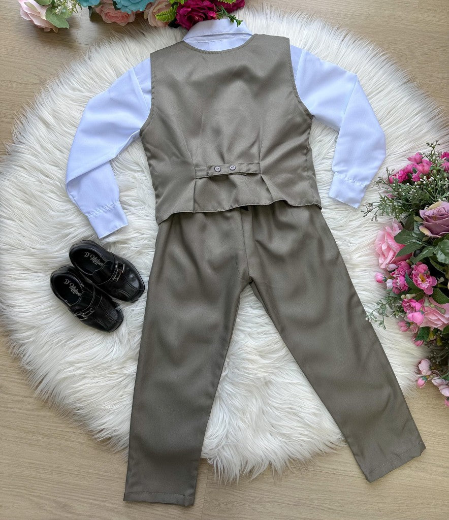 Conjunto Miss Cherry Social Leonardo Colete Verde Militar - Estilo Delicado para o Dia a Dia | Bebeloo Kids