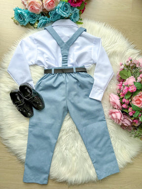 Conjunto Meninos Miss Cherry Leo Suspensorio Azul Claro - Estilo Delicado para o Dia a Dia | Bebeloo Kids