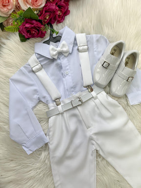 Conjunto Meninos Miss Cherry Leo Suspensorio Branco - Estilo Delicado para o Dia a Dia | Bebeloo Kids