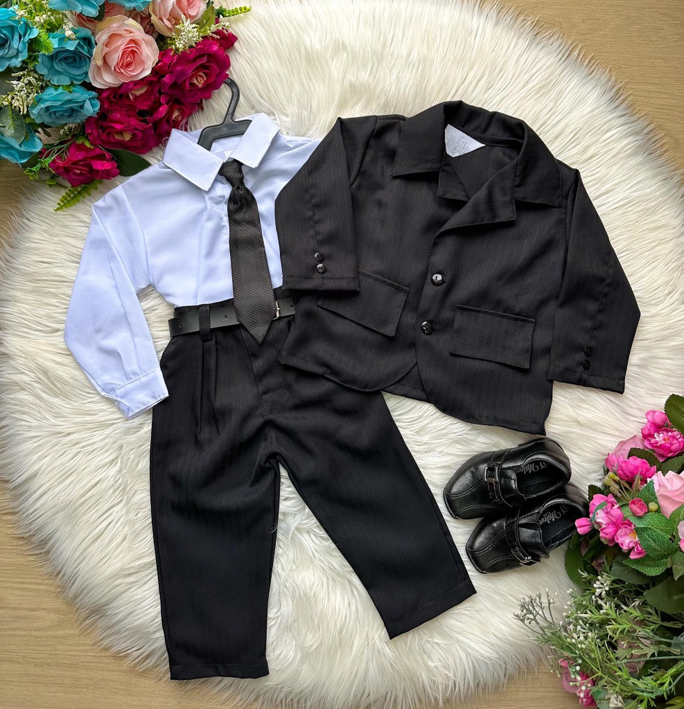 Conjunto Miss Cherry Social Terno Matheus Preto - Estilo Delicado para o Dia a Dia | Bebeloo Kids