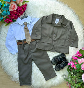 Conjunto Miss Cherry Social Terno Matheus Verde Militar - Estilo Delicado para o Dia a Dia | Bebeloo Kids