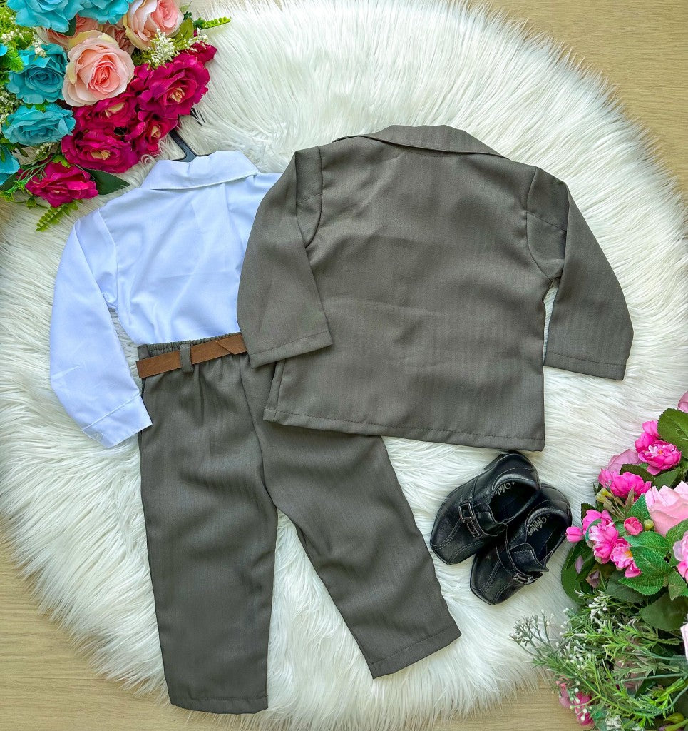 Conjunto Miss Cherry Social Terno Matheus Verde Militar - Estilo Delicado para o Dia a Dia | Bebeloo Kids