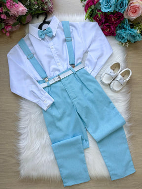 Conjunto Miss Cherry Vitor Suspensorio Azul Bebe - Estilo Delicado para o Dia a Dia | Bebeloo Kids
