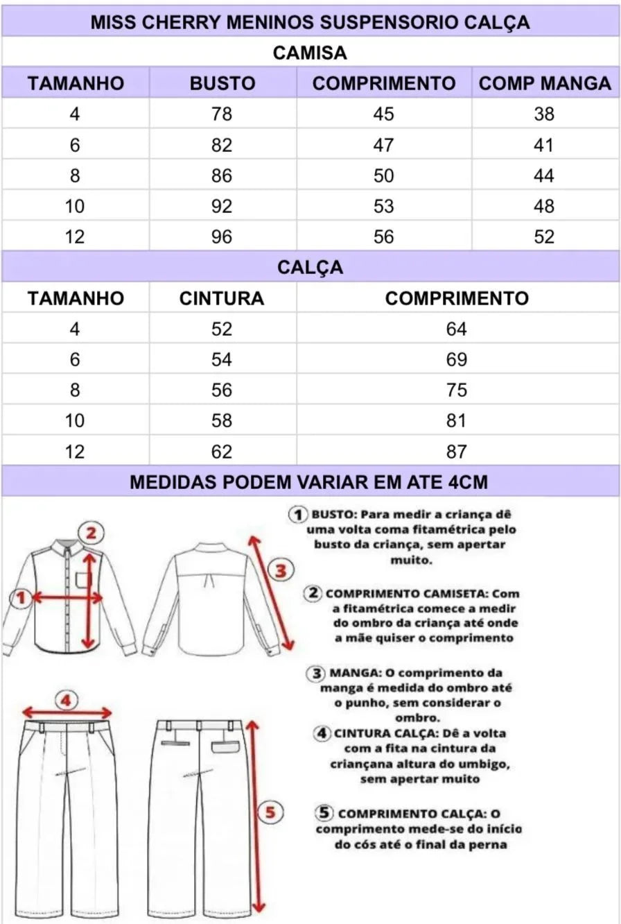 Conjunto Miss Cherry Vitor Suspensorio Marrom Teddy - Estilo Delicado para o Dia a Dia | Bebeloo Kids