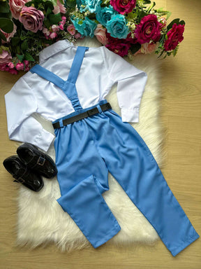 Conjunto Meninos Miss Cherry Leo Suspensorio Azul Serenity - Estilo Delicado para o Dia a Dia | Bebeloo Kids