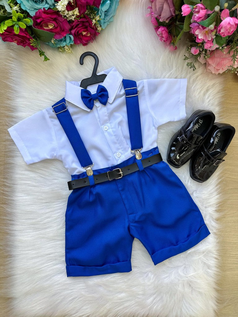 Conjunto Miss Cherry Meninos Social Shorts Ravi Azul Royal - Estilo Delicado para o Dia a Dia | Bebeloo Kids