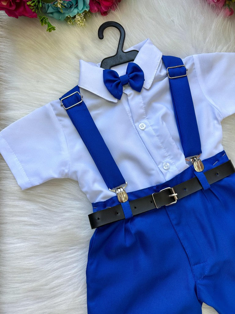 Conjunto Miss Cherry Meninos Social Shorts Ravi Azul Royal - Estilo Delicado para o Dia a Dia | Bebeloo Kids