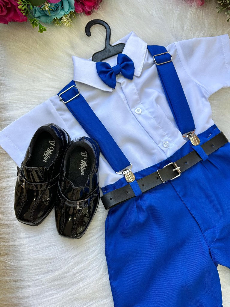 Conjunto Miss Cherry Meninos Social Shorts Ravi Azul Royal - Estilo Delicado para o Dia a Dia | Bebeloo Kids