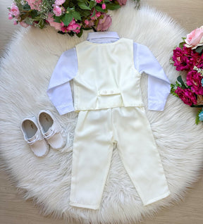 Conjunto Miss Cherry Social Colete Levi Off - Estilo Delicado para o Dia a Dia | Bebeloo Kids