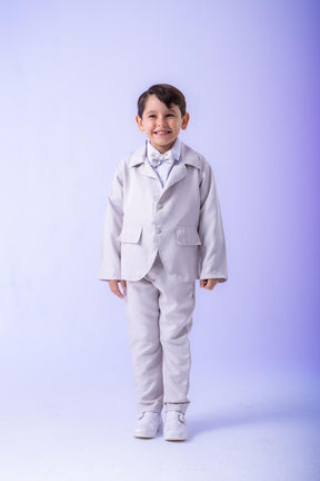Conjunto Miss Cherry Social Gabriel Terno - Blaizer Cinza Claro - Estilo Delicado para o Dia a Dia | Bebeloo Kids