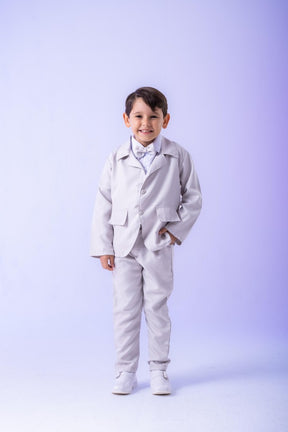 Conjunto Miss Cherry Social Gabriel Terno - Blaizer Cinza Claro - Estilo Delicado para o Dia a Dia | Bebeloo Kids