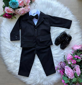 Conjunto Miss Cherry Social Gabriel Terno - Blaizer Preto - Estilo Delicado para o Dia a Dia | Bebeloo Kids