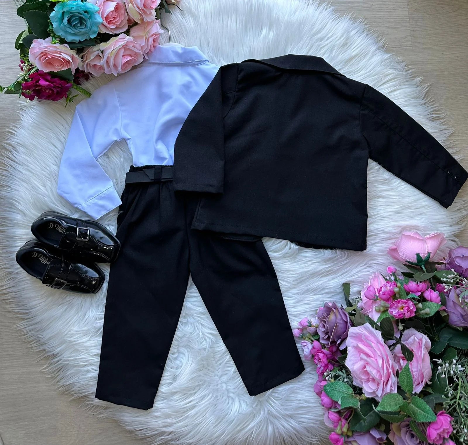 Conjunto Miss Cherry Social Gabriel Terno - Blaizer Preto - Estilo Delicado para o Dia a Dia | Bebeloo Kids