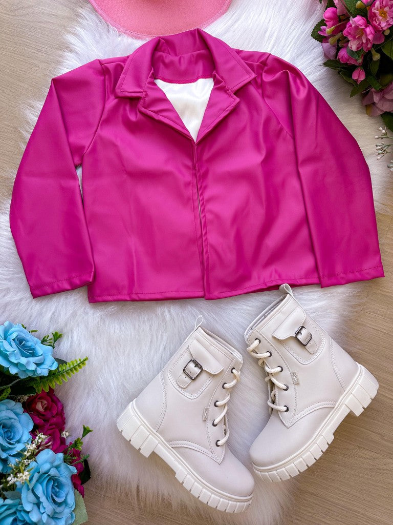 Jaqueta/Casaco Ysa Kids Corino Pink - Aconchego e Estilo para os Pequenos | Bebeloo Kids