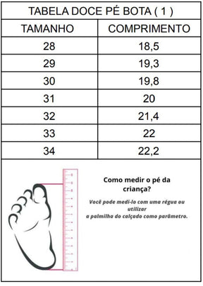 Coturno - Bota Doce Pe Laila Preto - Qualidade e Cuidado para os Pequenos | Bebeloo Kids