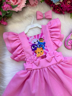 Romper/Vestido Princesa Bolofofos - Bolo Fofos Rosa - Leveza e Elegância para Meninas | Bebeloo Kids