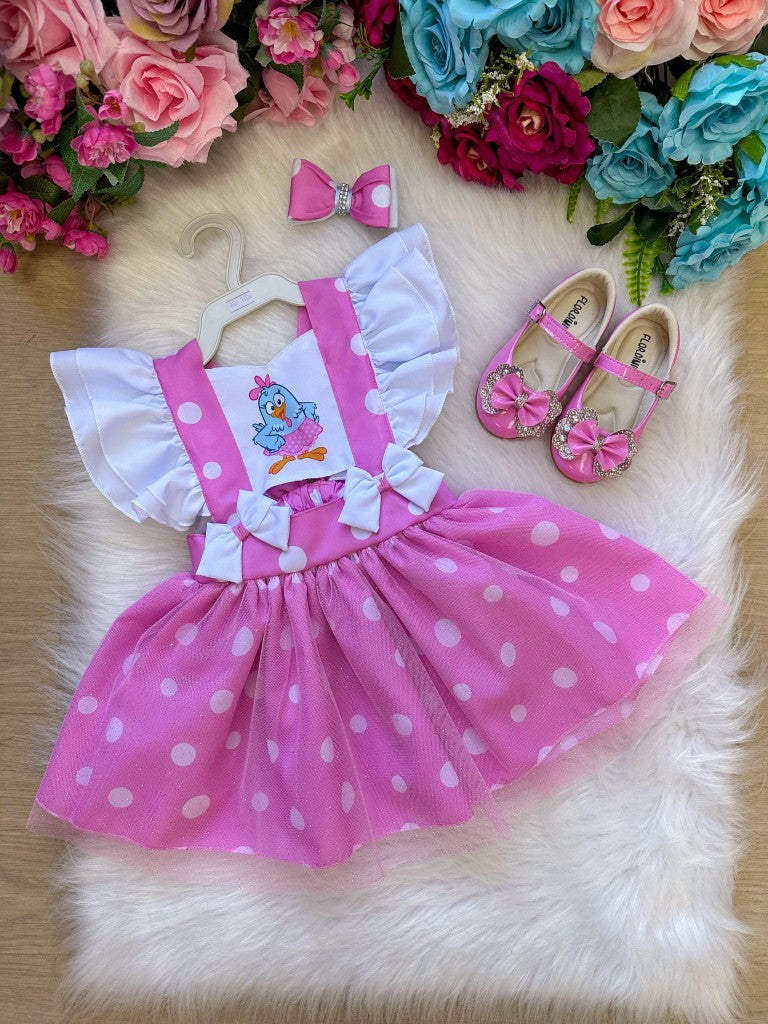 Romper/Vestido Princesa Galinha Pintadinha Rosa - Leveza e Elegância para Meninas | Bebeloo Kids