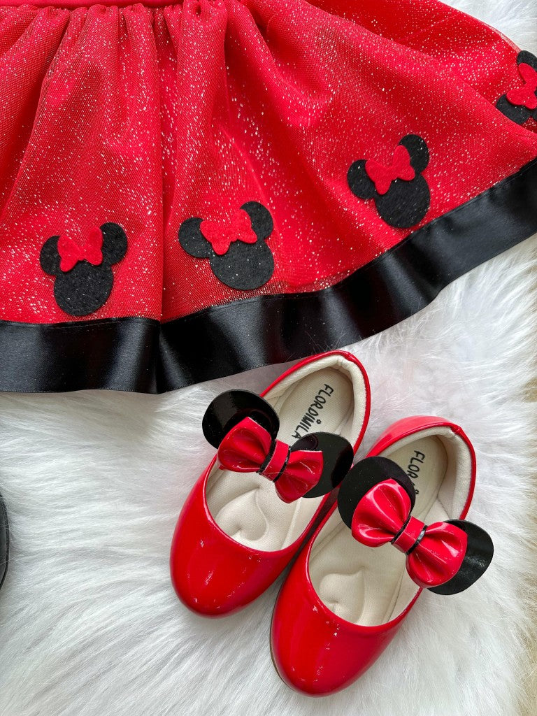 Romper/Vestido Princesa Minnie/Minie Vermelho - Leveza e Elegância para Meninas | Bebeloo Kids