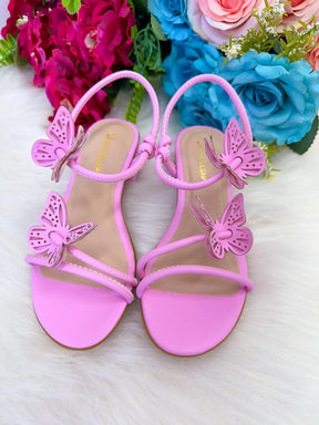 Sandalia Flor Di Mila Laise Borboletas Rosa - Qualidade e Cuidado para os Pequenos | Bebeloo Kids