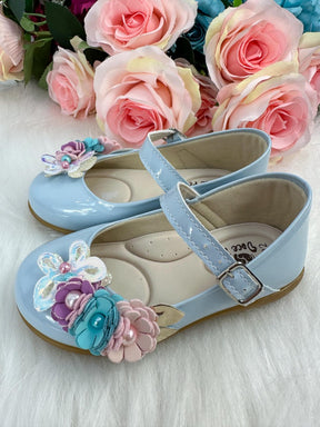 Sapatilha Doce Pe Juju Jardim Encantado Azul Bebe - Leveza e Charme para os Pezinhos | Bebeloo Kids