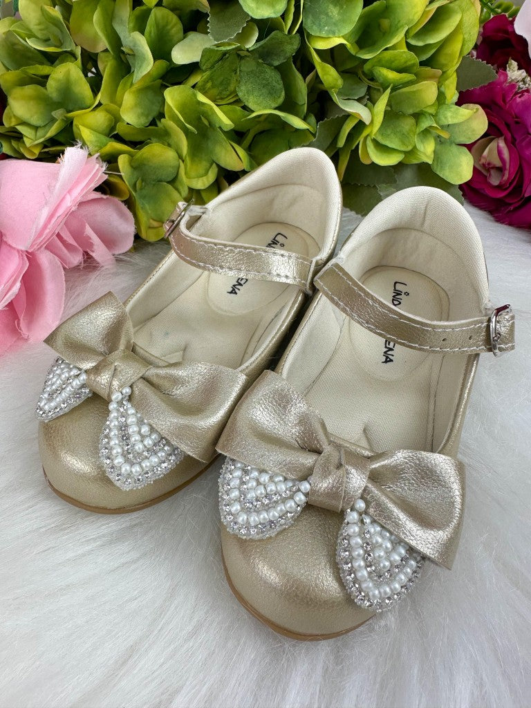 Sapatilha Flor Di MIla Carol Dourada - Leveza e Charme para os Pezinhos | Bebeloo Kids