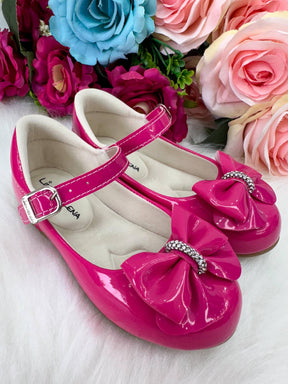 Sapatilha Flor Di Mila Pink Laço Com Strass - Toque Delicado para Completar o Visual | Bebeloo Kids