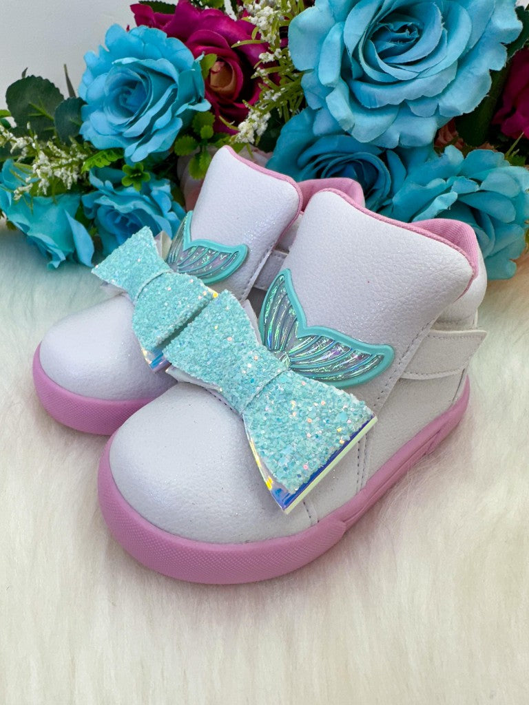Tênis Bota Encanto de Criança Sereia/Ariel Branco - Conforto e Liberdade para Brincar | Bebeloo Kids