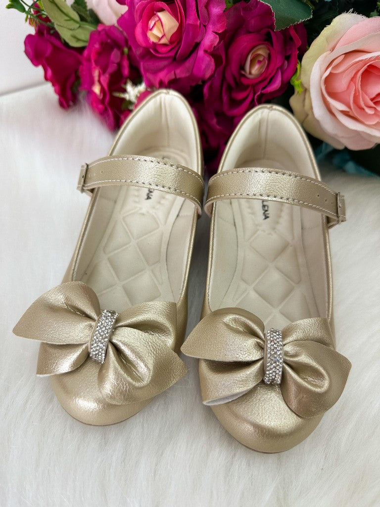 Sapatilha Flor Di Mila Rubia Saltinho Dourada Fosca - Leveza e Charme para os Pezinhos | Bebeloo Kids