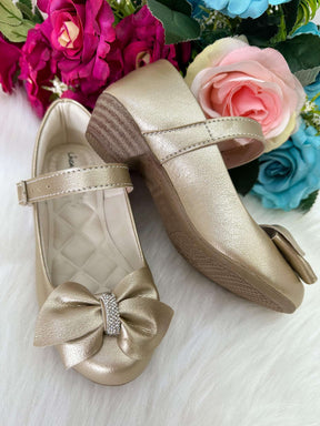 Sapatilha Flor Di Mila Rubia Saltinho Dourada Fosca - Leveza e Charme para os Pezinhos | Bebeloo Kids