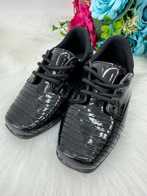 Sapato Social D Milan Preto Verniz Detalhes - Elegância para Momentos Especiais | Bebeloo Kids