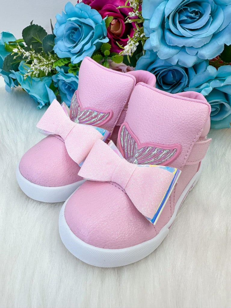 Tênis Bota Encanto de Criança Sereia/Ariel Rosa - Conforto e Liberdade para Brincar | Bebeloo Kids