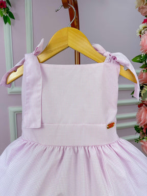 Vestido Banana Club Amelia Xadrez Rosa Bebe - Leveza e Elegância para Meninas | Bebeloo Kids