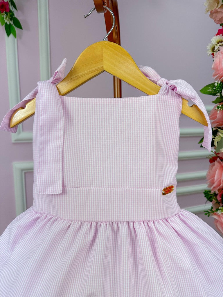 Vestido Banana Club Amelia Xadrez Rosa Bebe - Leveza e Elegância para Meninas | Bebeloo Kids