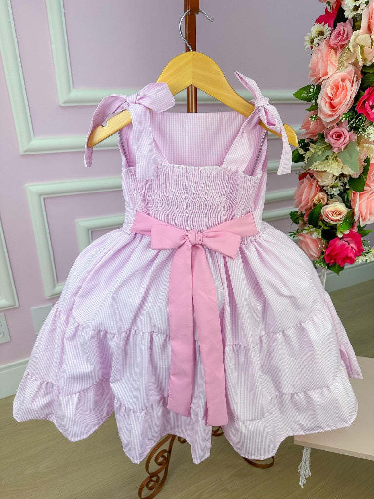Vestido Banana Club Amelia Xadrez Rosa Bebe - Leveza e Elegância para Meninas | Bebeloo Kids