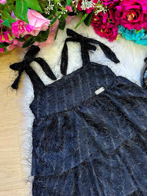 Vestido Banana Club Vitoria Preto - Leveza e Elegância para Meninas | Bebeloo Kids