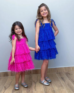 Vestido Banana Club Vitoria Azul Royal - Leveza e Elegância para Meninas | Bebeloo Kids
