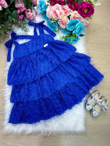 Vestido Banana Club Vitoria Azul Royal - Leveza e Elegância para Meninas | Bebeloo Kids