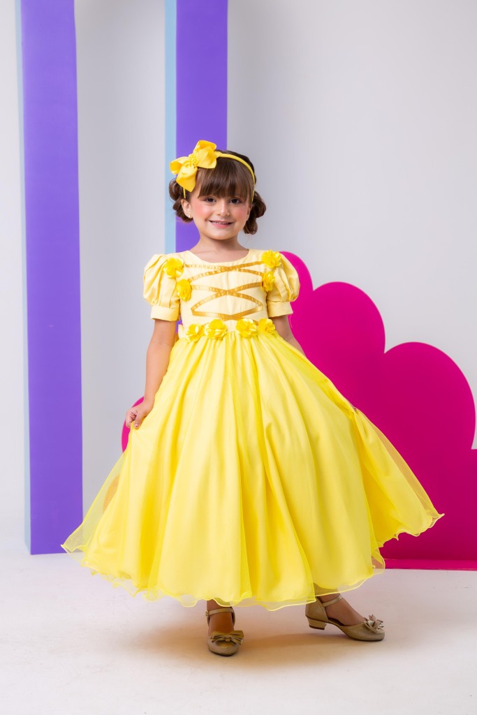 Vestido Bella Child/Fantasia Longa A Bela e a Fera - Leveza e Elegância para Meninas | Bebeloo Kids