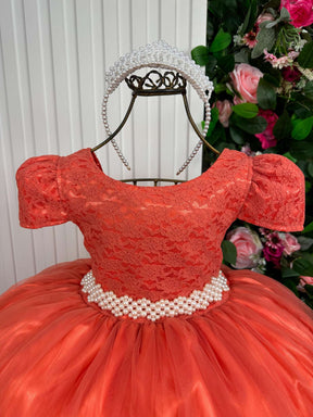 Vestido Enjoy Longo Laura Peito Rendado Terracota - Leveza e Elegância para Meninas | Bebeloo Kids