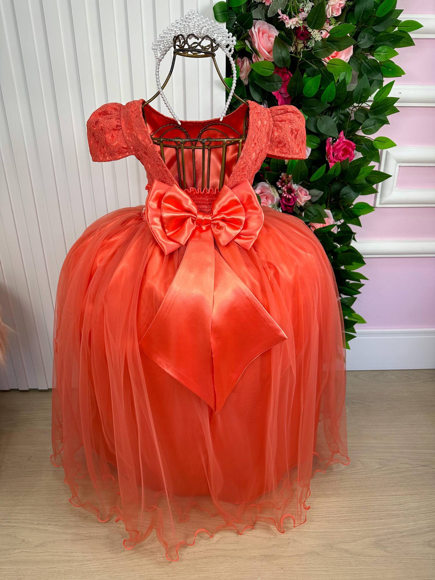 Vestido Enjoy Longo Laura Peito Rendado Terracota - Leveza e Elegância para Meninas | Bebeloo Kids